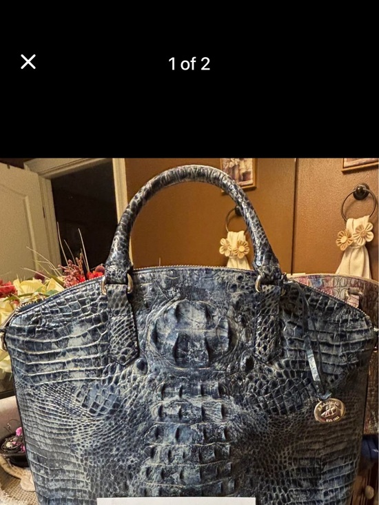 Brahmin Handbags - Brahmin Indigo Croc-Embossed Shoulder Bag